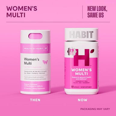 Habit Womens Multi Supplement 2 Pack (120 Capsules) - Look, Supports General Health & Wellness, 23 Essential Vitamins And Minerals, Fruit Extracts, Folate, Iron, B12, Biotin, Non-Gmo