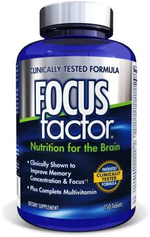 Focus Factor Brain Supplement Multivitamin Improve Memory And Clarity Boost Concentration Neuro Energy Learning Reasoning For Men And Women 180 Tablets