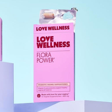 Love Wellness Flora Power | Vaginal Probiotic Suppositories with Vitamin C | Supports pH Balance & Vaginal Health | Fragrance-Free Non-GMO & Paraben-Free | 10 Count