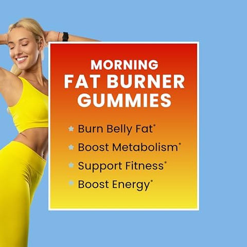 Nobi Nutrition Morning Fat Burner Gummies Weight Loss For Women & Men Thermogenic Belly Fat Burner With Green Tea Garcinia Green Coffee Bean & More Appetite Suppressant & Metabolism Booster 60 Gummies