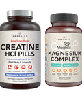 AMANDEAN Magnesium Complex and Premium Creatine HCl Bundle. Branded and Studied. USAMade CONCRET. HighAbsorption Magnesium Threonate Glycinate and Malate. Lean Muscle. Energy. Cognition Memory and Sleep