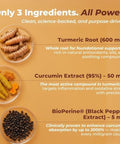 Vital Turmeric Curcumin Supplement 1310 Mg Blend With 95% Curcuminoids & Curcumin With Black Pepper Joint Brain Immune & Anti-Aging Support Non-Gmo Gluten-Free 30 Day Supply