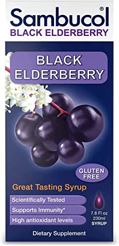 Sambucol Black Elderberry Syrup - Sambucus Elderberry Syrup Black Elderberry Liquid Immune Support High Antioxidants Gluten Free - Original Formula 7.8 Fl Oz (Pack Of 2)