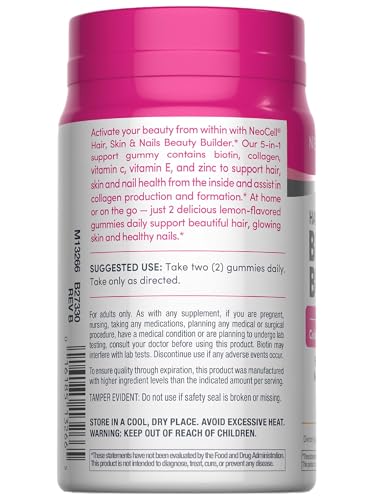 Neocell Hair Skin And Nails Gummies 60 Count Collagen Peptides Plus Biotin With Vitamins C And E Advanced Beauty Builder Formula For Women And Men