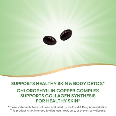 Nature'S Way Chlorofresh Chlorophyll Concentrate Softgels Chlorophyllin Copper Complex Internal Deodorant Supplement Supports Healthy Skin And Detox Pathways 90 Softgels (Packaging May Vary)