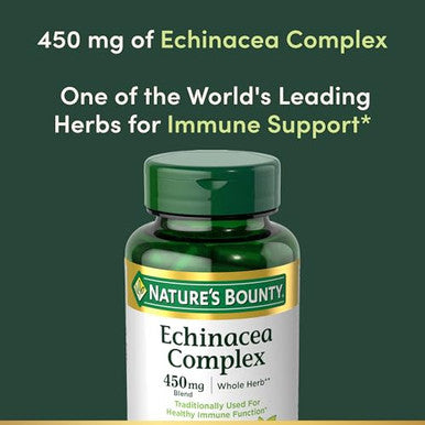 Nature'S Bounty Echinacea Complex Herbal Supplement Supports Immune Health 450 Mg 100 Capsules