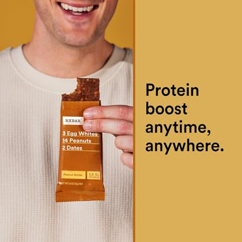 RXBAR Protein Bars, Protein Snack, Snack Bars, Peanut Butter, 9.1oz Box (5 Count)