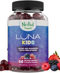 Nested Naturals Luna Sleep Supplement Melatonin Nonhabit Forming Herbal Sleep Supplement Adult Bedtime Support Help Sleeping W/Chamomile Valerian Ltheanine 60 Vegan Capsules
