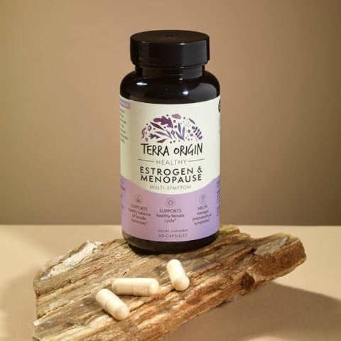 Terra Origin Multisymptom Menopause Supplements For Women Menopause Support For Night Sweats Hot Flashes & Mood Swings Dim Black Cohosh Dong Quai Chaste Tree Berry 60 Capsules