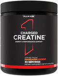 Rule 1 Proteins Charged Creatine Multifunction Workout Supplement With Creatine Electrolyte And Energy Blends For Intensity Performance & Hydration Support (30 Servings Snow Cone)