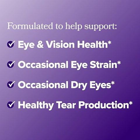 O Positiv Meno Eye Health Capsules Daily Support For Eye Strain Occasional Dryness & Healthy Tear Production With Lutein Zeaxanthin Bilberry Extract Vitamin A & Lycopene 30 Servings