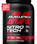 Muscletech Whey Protein Powder (Chocolate Fudge Brownie 4Lb) Nitrotech Ripped Whey Protein Isolate & Peptides Smoothie Mix For Lean Muscle & Fast Recovery 30G Of Whey Protein For Women & Men