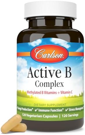 Carlson Active B Complex Energy Production Immune Function and Stress Management (120 Capsules)