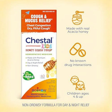 Boiron Chestal Children'S Cold And Cough Syrup For Nasal And Chest Congestion Runny Nose And Sore Throat Relief 6.7 Fl Oz
