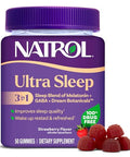 Natrol Ultra Sleep 3-In-1 100 Drug-Free Sleep Aid Blend With Melatonin Gaba & Botanicals Dietary Supplement Non-Habit Forming 50 Gummies