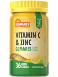 Sundance Vitamin C Gummies with Zinc for Adults 36 Count Lemon Flavor Vegan NonGMO and Gluten Free Supplement