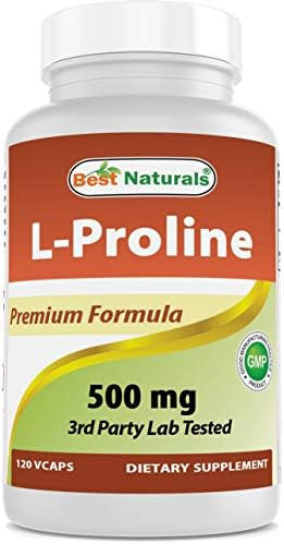 Best Naturals Lproline Amino Acid Dietary Supplement 500 Mg 120 Count (817716014456)