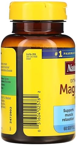 Nature Made Extra Strength Magnesium Oxide 400 Mg Dietary Supplement For Muscle Nerve Bone And Heart Support 60 Softgelss.