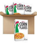 Kellogg Corn Flakes Cold Breakfast Cereal, 8 Vitamins and Minerals, Healthy Snacks, Family Size, Original (4 Boxes)
