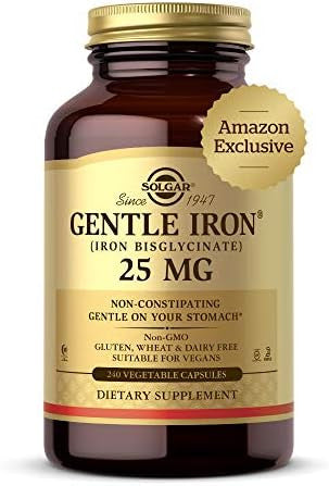 Solgar Gentle Iron Ideal For Sensitive Stomachsred Blood Cell Supplement Non Constipating and Gmo Vegan, Gluten & Dairy Free Kosher 180 Servings Unflavored 180 Count