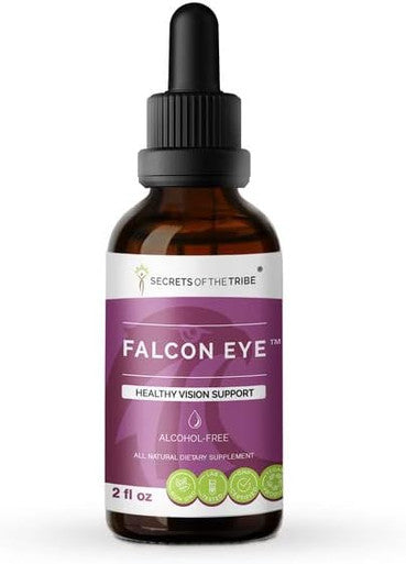 Secrets of the Tribe Falcon Eye Alcohol-Free Extract, High-Potency Herbal Drops, Tincture Made from Bilberry, Eyebright, Ginkgo, Green Tea, Carrot, Grape. Healthy Vision Support 2 oz