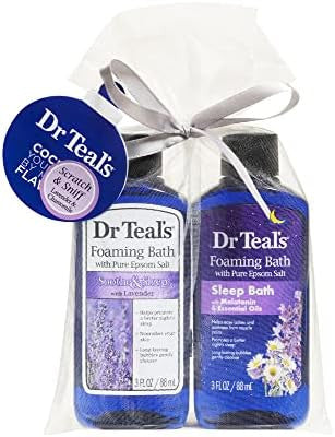 Dr Teal'S Foaming Bath Holiday Combo Pack (6 Fl Oz Total)Soothe & Sleep With LavenderAnd Sleep Bath With Melatonin.