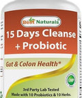 Best Naturals 15 Day Gut & Colon Cleanse + Probiotics For Women & Men With Senna Cascara Sagrada & Psyllium Husk 30 Capsules Nongmo & Gluten .