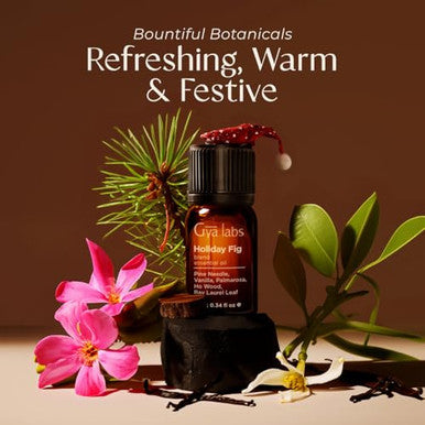 Gya Labs Holiday Fig Essential Oil Blend For Diffuser - Holiday Essential Oils For Skin - 100 Pure Natural Blend Of Pine Needle Palmarosa Ho Wood Bay Laurel Leaf & Vanilla (0.34 Fl Oz)
