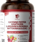 Lukaree Cayenne Pepper Entericcoated Capsules 18 In 1 Concentrated Complex W/High Potency Nutrient Moringa Hawthorn Larginine & D3K2 Supports Circulation Heart & Digestion Natural Gmp 120 Ct