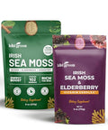 KIKI Green Sea Moss Powder Bundle Immune Support Superfood Complex 8 oz 6 oz Raw Sea Moss Burdock Root Bladderwrack Elderberry Extract for Immunity Boost Energy and Health Support