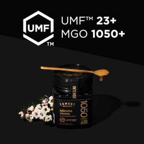 Egmont Honey Manuka UMF 23+ 8.8oz (250g) NON-GMO, Kosher, Recycled plastic jar, Traceable 100% Pure Authentic New Zealand Honey, UMF & MGO Certified