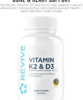 Revive Md Vitamin D3 & K2 - Supports Bone Health & Muscle Strength - K2 & D3 Vitamin Supplement For Women & Men Health & Brain Function