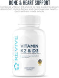 Revive Md Vitamin D3 & K2 - Supports Bone Health & Muscle Strength - K2 & D3 Vitamin Supplement For Women & Men Health & Brain Function