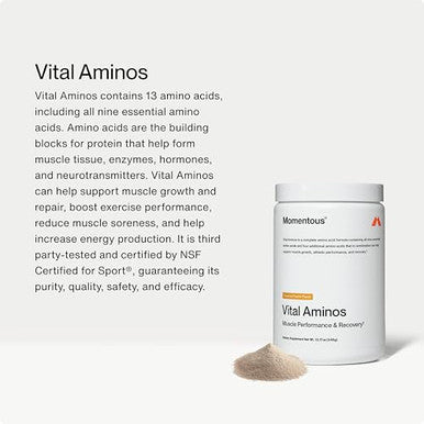 Momentous Vital Aminos Powder Supplement 30 Servings