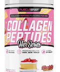 Musclesport Collagen Peptides Hydrolyzed Grass Fed Collagen Powder Supplement Promotes Healthy Hair Skin Nails Joints 30 Serving (Strawberry Shortcake)