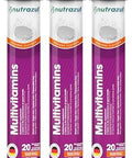Nutrazul Multivitamin Effervescent Tablets 60 Tablets Immune Support With 9 Essential Vitamins Perfect For Daily Wellness For Adults & Kids Orange Flavor