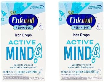 Enfamil Ferinsol Iron Supplement Drops For Infants & Toddlers 15 Mg 1.67 Fl Oz (50 Ml) (Pack Of 2)