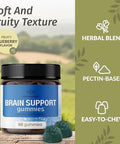 Herbamama Brain Support Gummies â€“ Brain Focus Supplements For Adults With Ashwagandha Bacopa Monnieri Vitamin C & B12 â€“ Vegan Non-Gmo Calming Gummies â€“ 60 Pectin-Based Blueberry-Flavored Chews