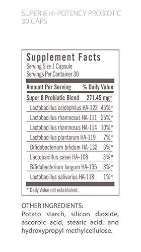Udos Choice Super 8 Probiotic 30 Count 42 Billion CFU High Potency Vegetarian Probiotics for Women Men Yeast Balance