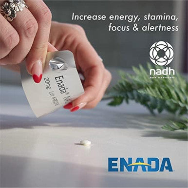 Enada 20 X Nadh Supplementboost Energy Mental Focus Staminasupport Fatigue Cell Regenerator20Mg Nadh 30 Lozenges (1 Per Serving)Natural Energy Supplements For Women And Men