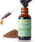 LOVITA Bee Propolis Liquid Extract 30 Day Supply 5:1 Resin Drops with 18% Bioflavonoids Alcohol Free Antioxidant Immune Support and Throat Soothing Gluten Free Non GMO