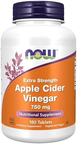 Now Foods Supplements Apple Cider Vinegar 750 Mg From Fermentation Of Sweet Apple Cider Extra Strength 180 Tablets