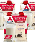 Atkins Vanilla Cream Meal Size Protein Shake 23G Protein Low Glycemic & Dark Chocolate Royale Protein Shake 15G Protein Low Glycemic 2G Net Carb 1G Sugar Keto Friendly 12 Count