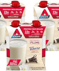 Atkins Vanilla Cream & Chai Tea Latte Protein Shake Bundle 23G & 15G Protein Low Glycemic 3G Net Carb Keto Friendly