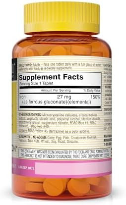 Mason Natural Ferrous Gluconate Supports Red Blood Cell Formation Gentle On Stomach Iron Supplement 100 Tablets