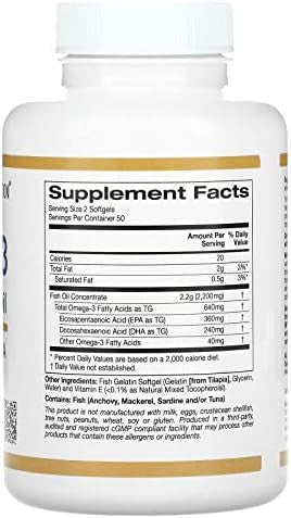 California Gold Nutrition Omega3 Premium Fish Oil Concentrated Formula With Epa & Dha Support For Optimal Lipid Profile & Immune System Gluten Nongmo 100 Fish Gelatin Softgels 4 Pack