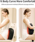 Masgre 2 In 1 Back Massager And Lumbar Support Pillow With Heat Shiatsu Massagers Deep Tissue Kneading Massage Pillows For Lower Back Leg Shoulder Pillow For Office Chair s For Mom Dad Women Men