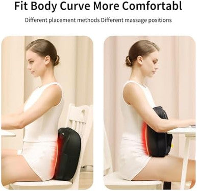 Masgre 2 In 1 Back Massager And Lumbar Support Pillow With Heat Shiatsu Massagers Deep Tissue Kneading Massage Pillows For Lower Back Leg Shoulder Pillow For Office Chair s For Mom Dad Women Men