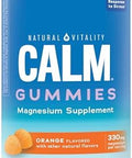 Natural Vitality Calm Magnesium Supplement AntiStress Gummies Vegan GlutenFree Orange Flavor 120 Gummies
