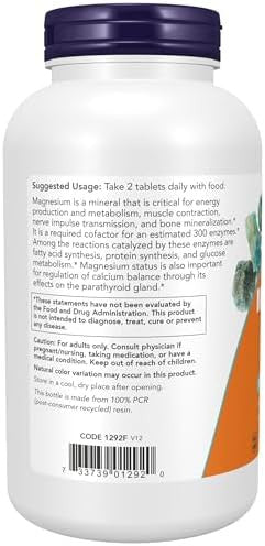 Now Supplements Magnesium Citrate 200 Mg Enzyme Function Nervous System Support 250 Count (Pack Of 1)